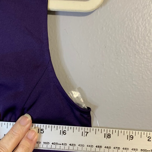 Alex Marie Ruffle Blouse Sleeveless Button Down Top Elegant Eggplant Purple S - Picture 7 of 10